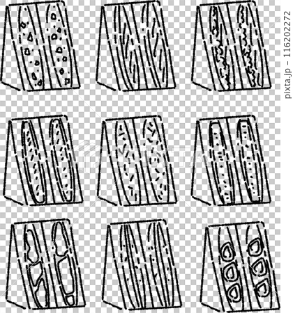 簡單的三明治線畫插圖集-僅線條 簡單的三明治線畫插圖集-僅線條 116202272