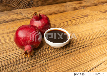 Pomegranate Sauce, Sirup, Dressing, Red Ripe Fruit Syrup with Red Ripe Whole Fruit Group Pomegranate Sauce, Sirup, Dressing, Red Ripe Fruit Syrup with Red Ripe Whole Fruit Group 116202503