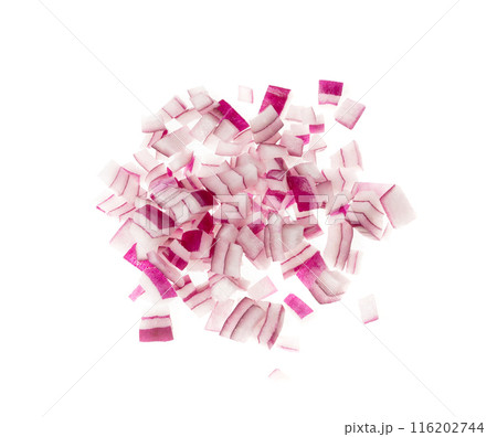 Red Onion Cuts Isolated, Chopped Purple Onion Pile, Raw Purple Onion Pieces, Fresh Purple Bulb Cuts Red Onion Cuts Isolated, Chopped Purple Onion Pile, Raw Purple Onion Pieces, Fresh Purple Bulb Cuts 116202744