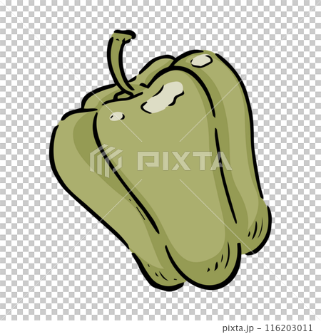 手描きのピーマン 116203011