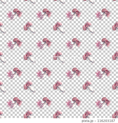 The gifts of the autumn forest: mushrooms. Vintage fall pattern, great design for any purpose. Watercolor illustration. Botanical background 116203187