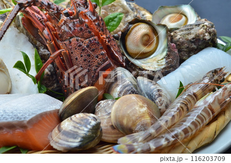 海の恵み満載、磯の香り漂う豪華盛り合わせ 116203709