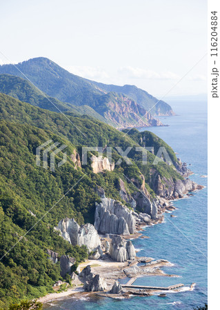 青森県下北半島佐井村　仏ヶ浦　極楽浄土の景観 116204884