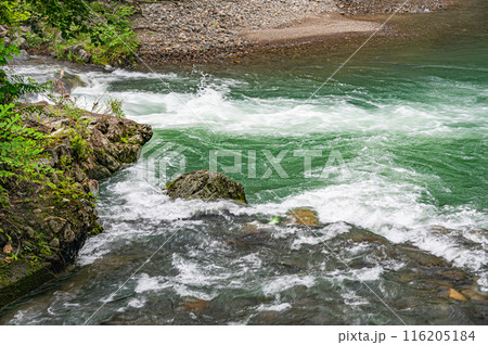 京都賀茂川上流風景　鞍馬川合流地点 116205184