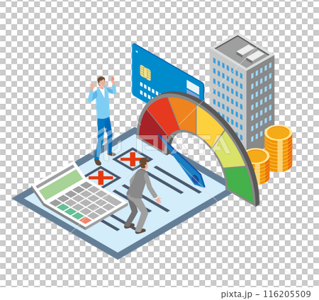 信用評分圖像插圖 116205509