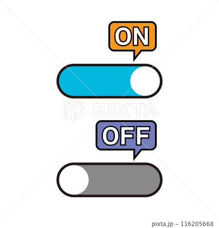 ユーザーインターフェースのトグルスイッチイラスト 116205668