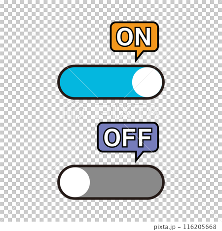 ユーザーインターフェースのトグルスイッチイラスト 116205668