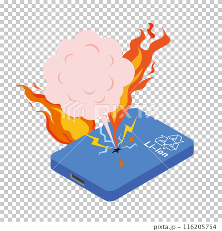 Mobile battery fire accident Mobile battery fire accident 116205754