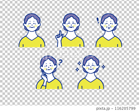 Simple illustration set of senior women 116205799