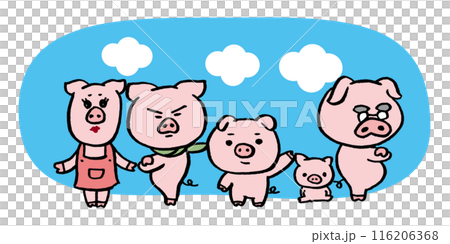 丸くてかわいい豚のキャラ素材 116206368