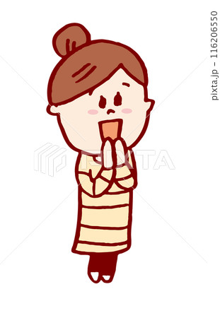 お団子頭のかわいい女子の色々なポーズや仕草 お団子頭のかわいい女子の色々なポーズや仕草 116206550