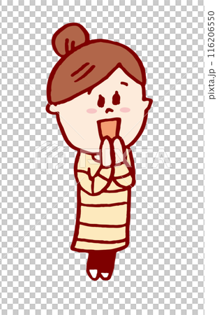 お団子頭のかわいい女子の色々なポーズや仕草 お団子頭のかわいい女子の色々なポーズや仕草 116206550