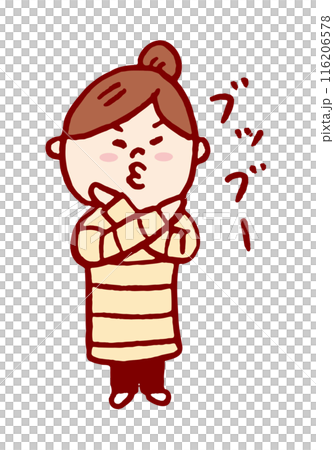 お団子頭のかわいい女子の色々なポーズや仕草 116206578