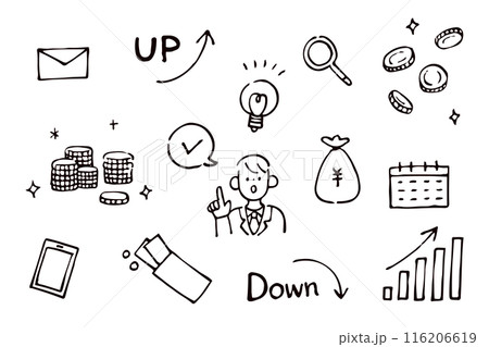 ビジネスイラスト素材セット　線画 116206619