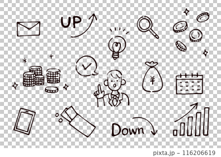 ビジネスイラスト素材セット　線画 116206619