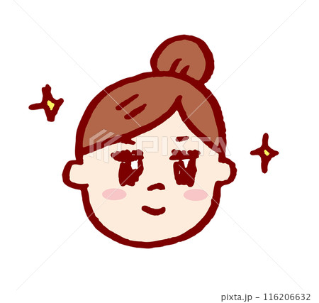 お団子頭のかわいい女子の色々な表情 116206632