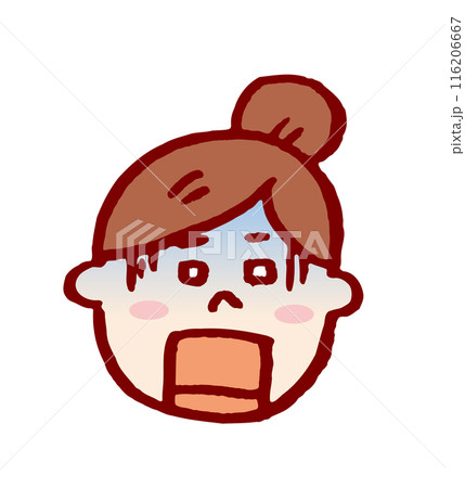 お団子頭のかわいい女子の色々な表情 お団子頭のかわいい女子の色々な表情 116206667
