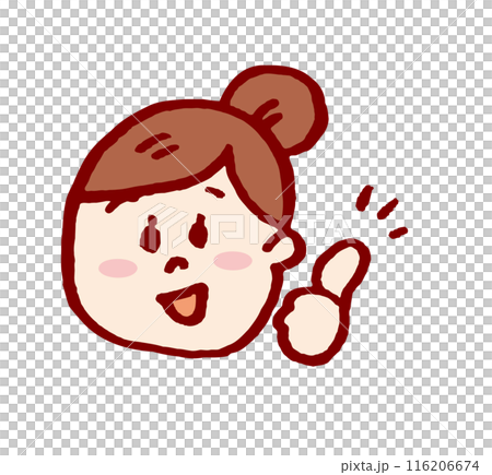 お団子頭のかわいい女子の色々な表情 116206674