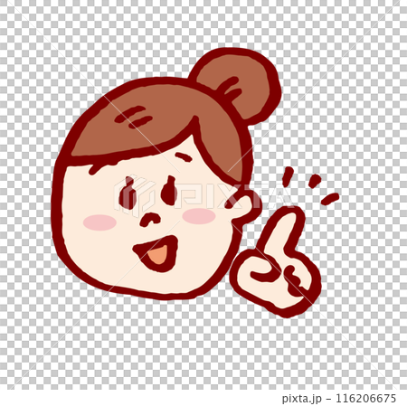 一個可愛的包子女孩的各種表情 116206675