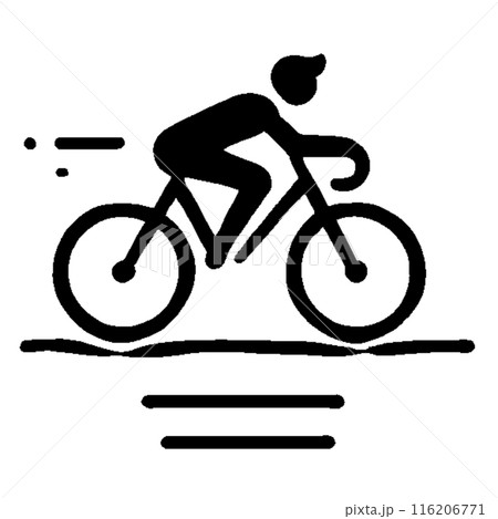 自転車で走る人のシルエット 116206771