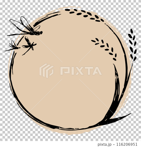 米、蜻蜓和手寫圓形框架 米、蜻蜓和手寫圓形框架 116206951