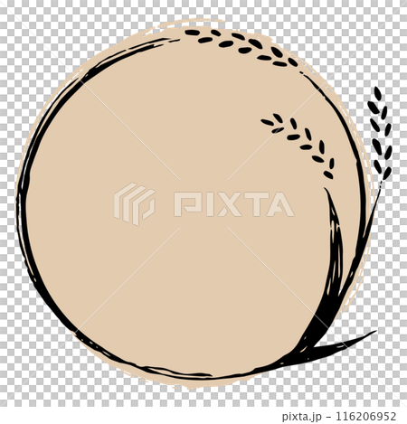 Hand-drawn rice, rice, circular frame 116206952