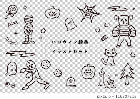 萬聖節線條描插圖集 萬聖節線條描插圖集 116207218