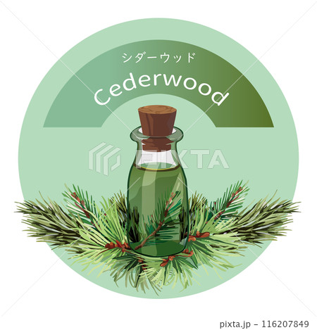 シダーウッドとシダーウッドの精油瓶・精油・アロマ・芳香植物 116207849