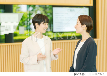 笑顔で話すビジネスウーマン 笑顔で話すビジネスウーマン 116207923
