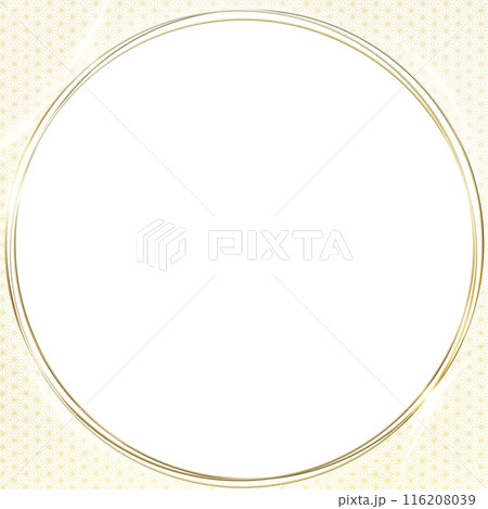 和風の模様と円形フレーム 和風の模様と円形フレーム 116208039