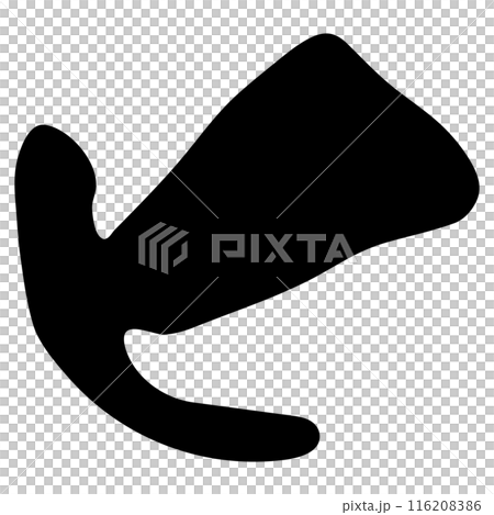 ヒ（カタカナ）/手書きの筆文字素材 116208386