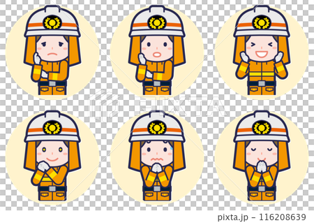 Female firefighter pose set_04 116208639