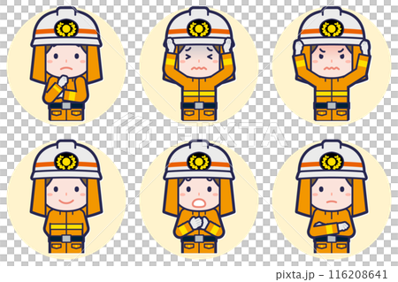 Female firefighter pose set_05 116208641