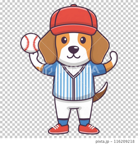 Beagle dog wearing a baseball uniform 3 / Material for flyers and posters Beagle dog wearing a baseball uniform 3 / Material for flyers and posters 116209218