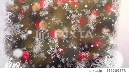 Digital composite of Snowflakes and lights 116209578