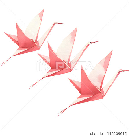 red paper origami 116209615