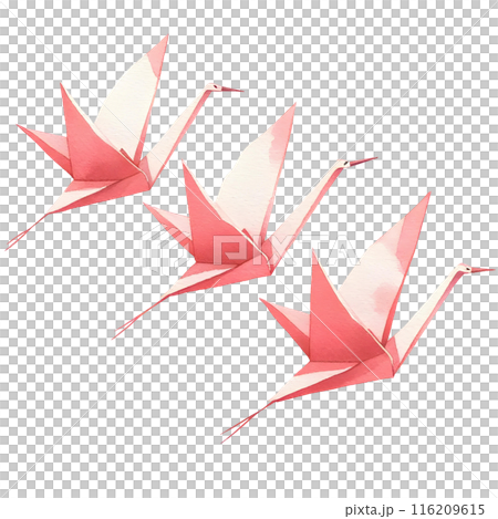 red paper origami 116209615