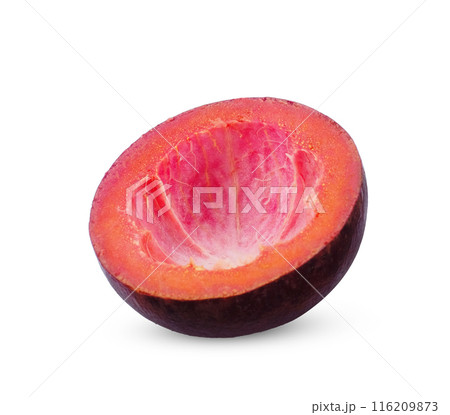 Mangosteen shell isolated on white background. 116209873