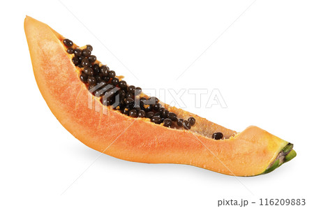 Sliced papaya isolated on white background. 116209883