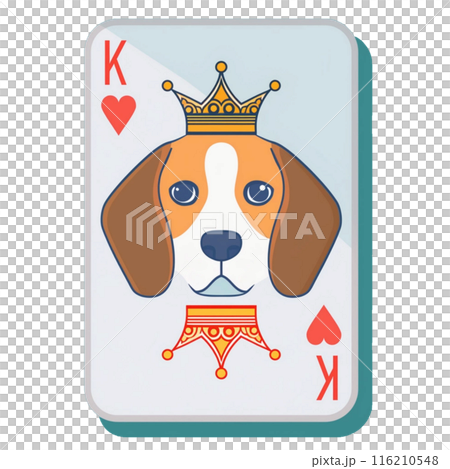 王冠をかぶったビーグル犬14のイラスト素材 [116210548] - PIXTA