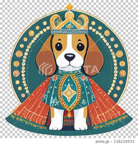 Beagle dog wearing a crown 9 / Material for flyers and posters 116210552