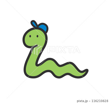 帽子をかぶった蛇のイラストのイラスト素材 [116210828] - PIXTA