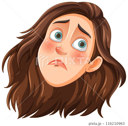 Worried Woman's Facial Expression 116210963