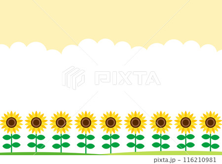 夏のひまわりとかわいいフレーム背景14黃色 夏のひまわりとかわいいフレーム背景14黃色 116210981