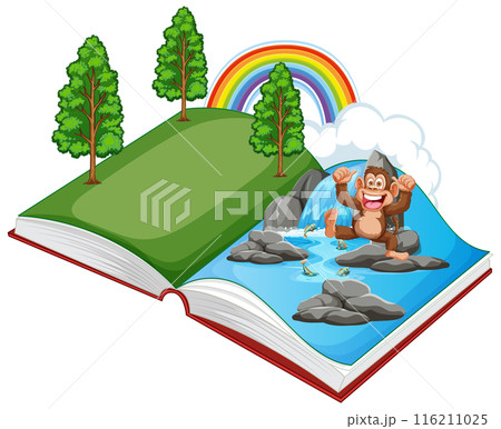 Open Book with Nature Scene 116211025