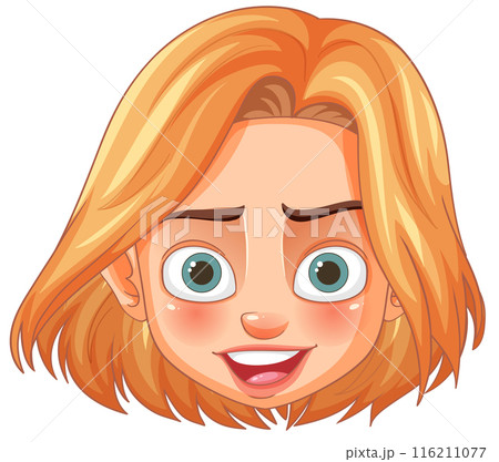 Happy Blonde Cartoon Face Happy Blonde Cartoon Face 116211077