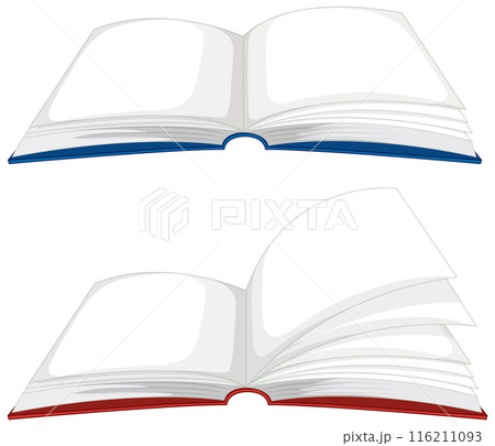 Open Books with Blank Pages 116211093