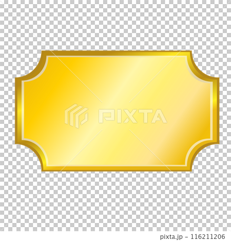 輝くゴールドのネームプレートのイラスト素材 [116211206] - PIXTA