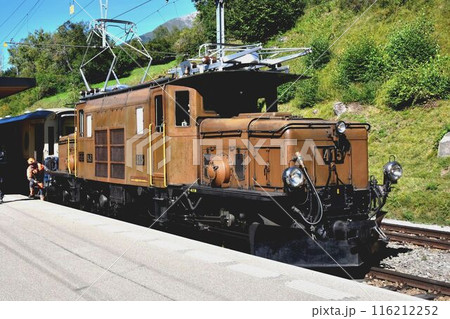 世界的に有名な凸型のクロコダイル電気機関車、原形よりやや小さいレーティッシュ型と言われるサイズです。 116212252