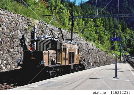 世界的に有名な凸型のクロコダイル電気機関車、原形よりやや小さいレーティッシュ型と言われるサイズです。 116212255